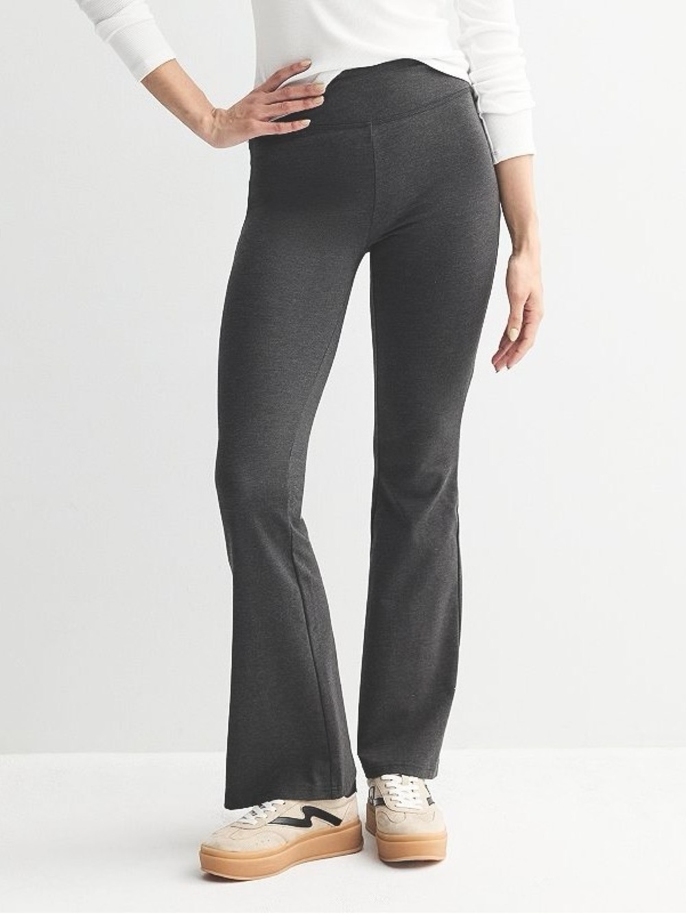 SO Fave High Rise Flare Leggings bootcut grey XL New